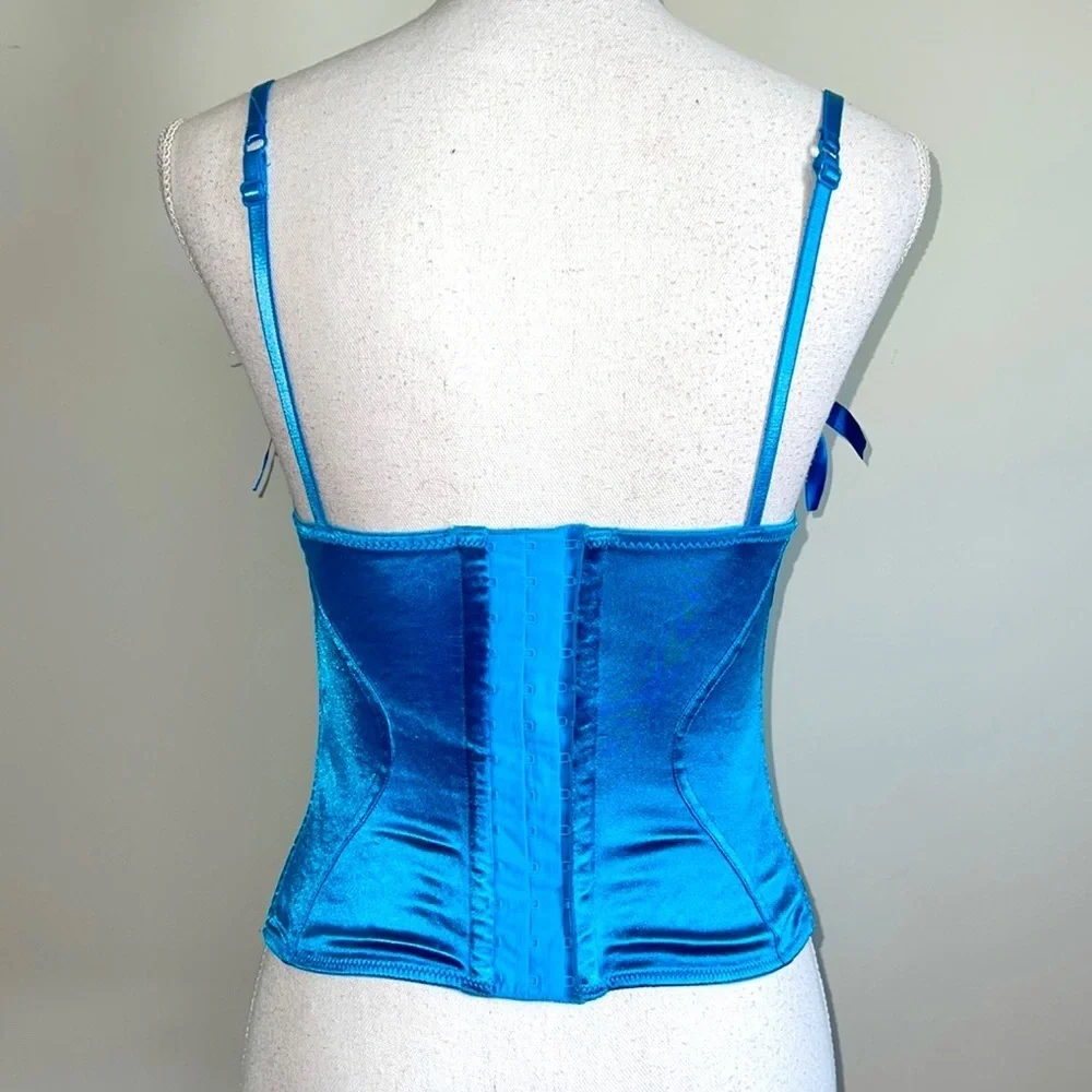 Victoria’s Secret Electric Blue Ruffle Satin Ribbon Bustier